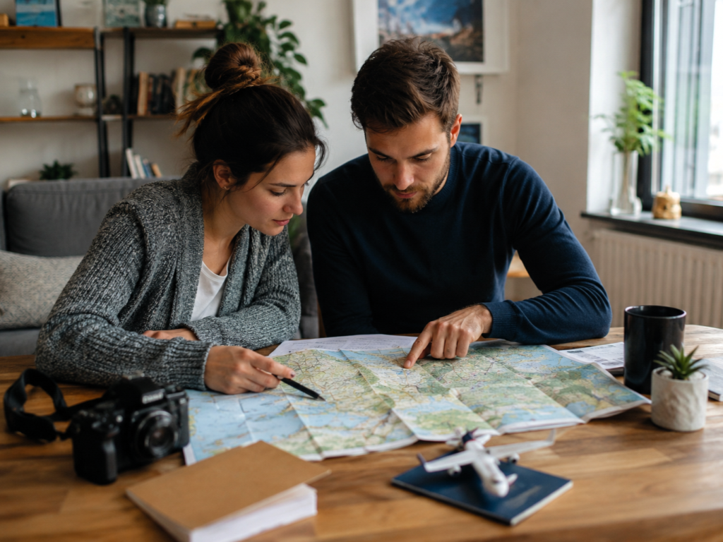 Travellers planning their journey for a visa application featiured in about dummy ticket uae